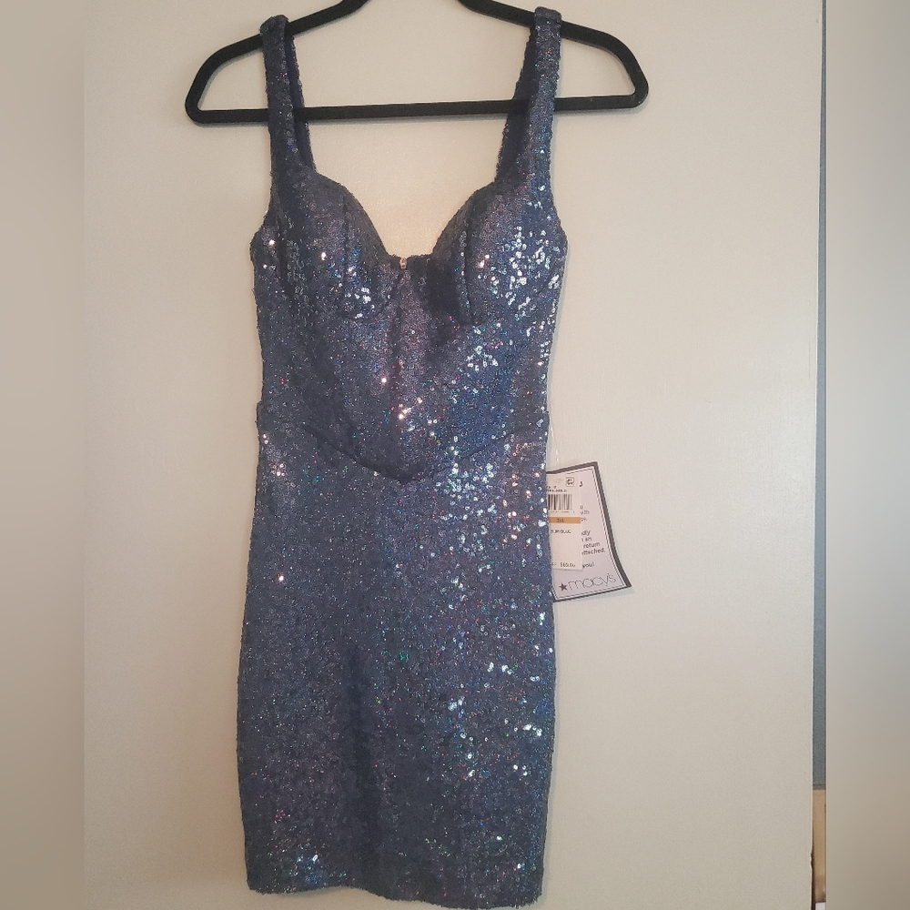 B Darlin Sparkling Blue Mini Dress